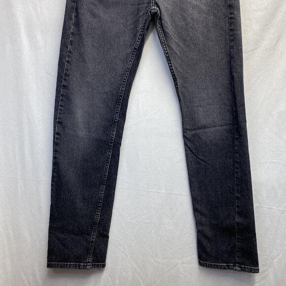 Levi's 505 Straight Leg Regular Fit Denim Jeans Men 30x32 Black Stretch Used - Picture 14 of 16